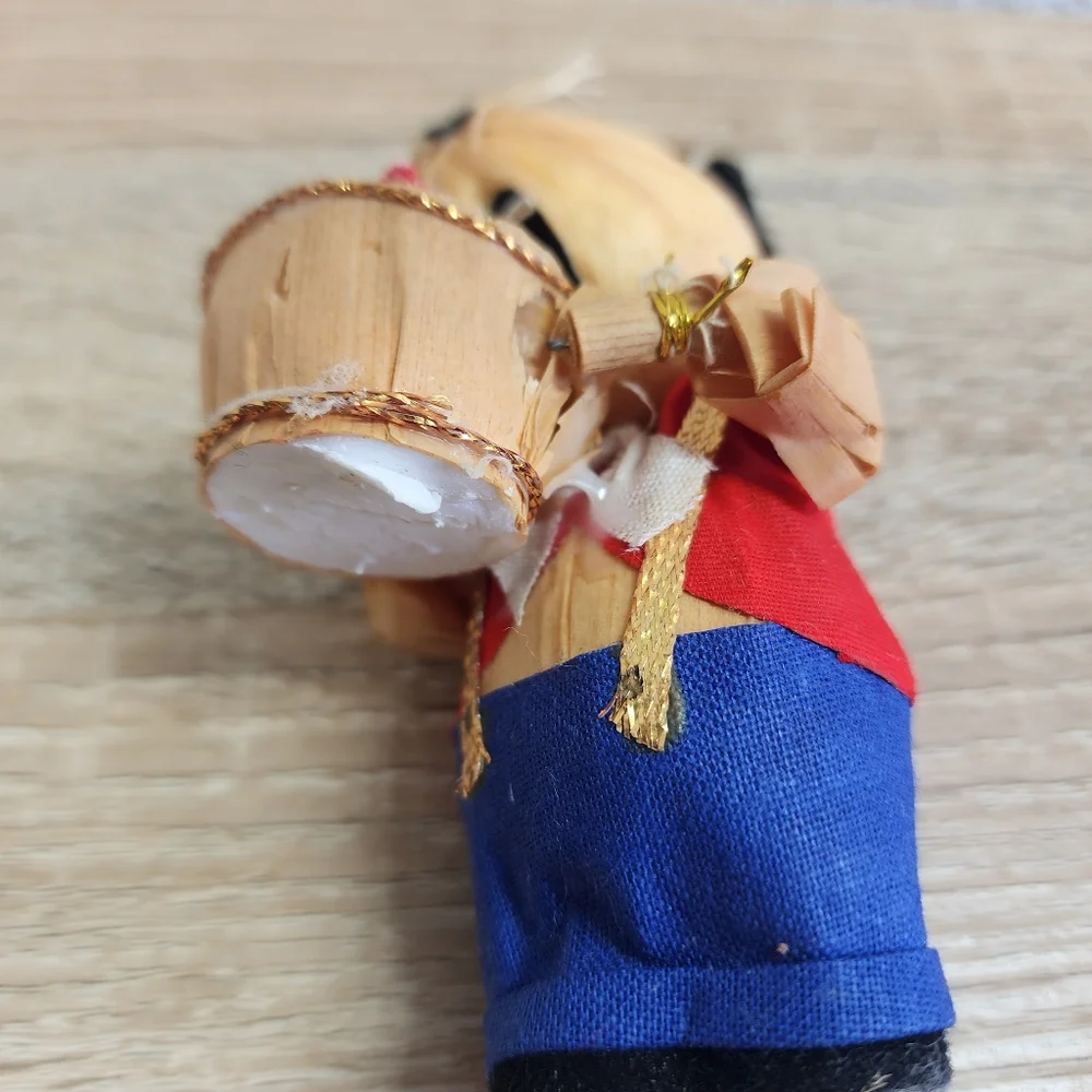 MCM VINTAGE Straw Mouse Scarecrow Corn Husk Lady Christmas Ornament Lot